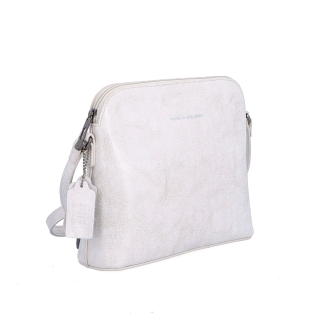 Elegantná kožená crossbody k šatám aj saku Noelia Bolger materiál kože zapínanie na zips farba biela veľkosť malá NB 0078 OW
