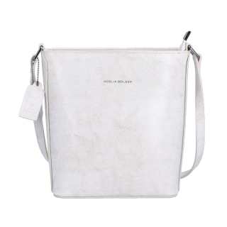 Malá elegantná kožená crossbody kabelka Noelia Bolger materiál kože zapínanie na zips farba biela veľkosť malá NB 0065 OW Spredu