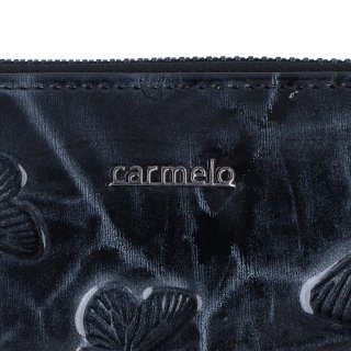 Peračník z lakovanej kože Carmelo materiál kože zapínanie na zips farba čierna veľkosť stredná 2124 M C Logo
