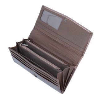 Dámska kožená peňaženka s jemným vzorom Carmelo materiál kože zapínanie na cvok farba taupe veľkosť veľká 2109 L T Zhora