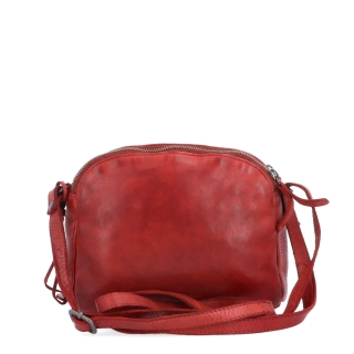 Kvalitná kožená crossbody kabelka Noelia Bolger materiál kože zapínanie na zips farba červená veľkosť malá NB 2408 CV Zozadu