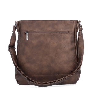 Crossbody kabelka s nastaviteľným popruhom Tangerin materiál syntetická koža zapínanie na zips farba metalíza veľkosť stredná 8049 BR Zozadu