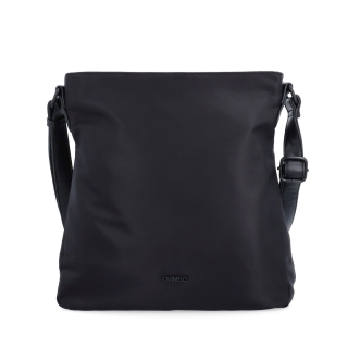 Crossbody kabelka v minimalistickom štýle Carmelo materiál nylon zapínanie na zips farba čierna veľkosť stredná 6605 C Spredu