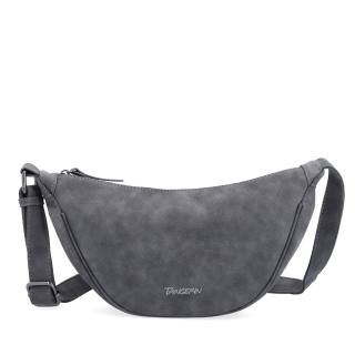 Štýlový dámský Moonbag zo syntetického materiálu Tangerin materiál syntetická koža zapínanie na zips farba sivá veľkosť malá 1112 ANT Spredu