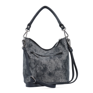 Štýlová crossbody kabelka s originálnym vzorom Carmelo materiál syntetická koža zapínanie na zips farba metalíza veľkosť malá 4380 STR Zozadu
