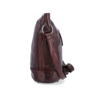 Kožená crossbody kabelka s dizajnovým prešívaním Noelia Bolger materiál kože zapínanie na zips farba vínová veľkosť stredná NB 2089 BO Z boku