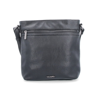 Menší crossbody kabelka Tangerin materiál syntetická koža zapínanie na zips farba čierna veľkosť stredná 8022 C Spredu