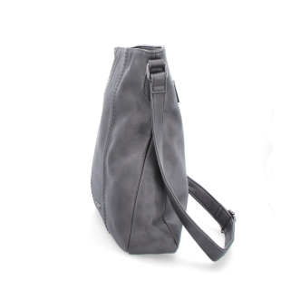 Crossbody kabelka s prešívaním Tangerin materiál syntetická koža zapínanie na zips farba sivá veľkosť stredná 8004 TS Z boku