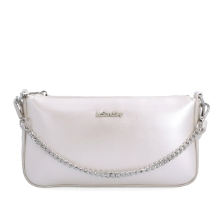Malá crossbody kabelka s ozdobnou retiazkou Le Sands materiál syntetická koža zapínanie na zips farba béžová veľkosť malá 7714 PRL Spredu