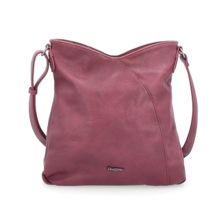 Asymetrická crossbody kabelka s prešívaním Tangerin materiál syntetická koža zapínanie na zips farba vínová veľkosť stredná 8023 BO Spredu
