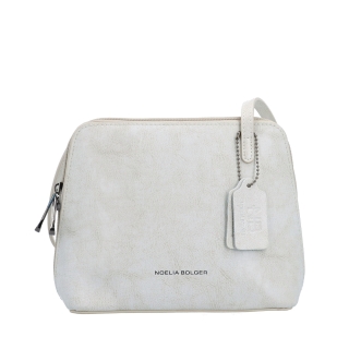 Kožená crossbody kabelka s premysleným členením Noelia Bolger materiál kože zapínanie na zips farba biela veľkosť malá NB 0115 OW Spredu