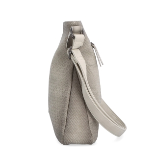 Stredná jednoduchá crossbody kabelka Indee materiál syntetická koža zapínanie na zips farba béžová veľkosť stredná 6317 K Z boku