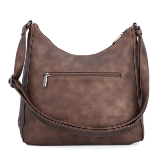 Mestská crossbody kabelka zo syntetickej kože Tangerin materiál syntetická koža zapínanie na zips farba metalíza veľkosť stredná 8046 BR Zozadu