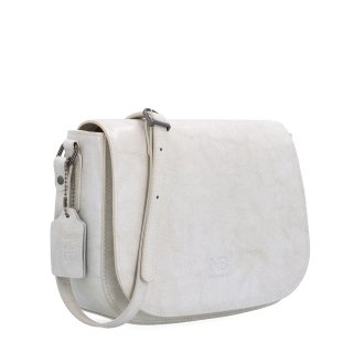 Elegantná kožená crossbody kabelka s chlopňou Noelia Bolger materiál kože zapínanie s chlopňou farba biela veľkosť malá NB 0117 OW