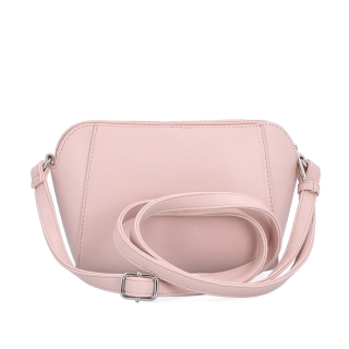 Menšia crossbody kabelka s dvoma vreckami Le Sands materiál syntetická koža zapínanie na zips farba ružová veľkosť malá 7716 R Zozadu