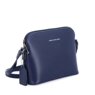 Kožená crossbody kabelka Noelia Bolger Noelia Bolger materiál kože zapínanie na zips farba modrá veľkosť malá NB 0096 TM