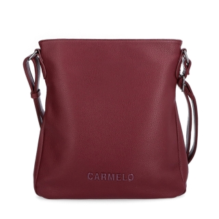 Dizajnová crossbody kabelka Carmelo materiál syntetická koža zapínanie na zips farba vínová veľkosť stredná 4271 BO Spredu