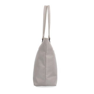 Elegantná nylonová kabelka cez rameno Carmelo materiál nylon zapínanie na zips farba béžová veľkosť veľká 6601 BE LE Z boku