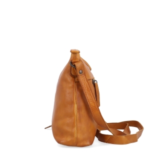 Dámska kožená crossbody kabelka Noelia Bolger materiál kože zapínanie na zips farba žltá veľkosť stredná NB 2430 ZLU Z boku