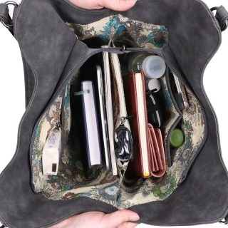 Priestranná elegantná kabelka cez rameno Tangerin materiál syntetická koža zapínanie na zips farba koňaková veľkosť veľká 1106 CAM Vnútro