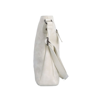 Priestranná crossbody kabelka s motívom Indee materiál syntetická koža zapínanie na zips farba béžová veľkosť stredná 6327 K Z boku