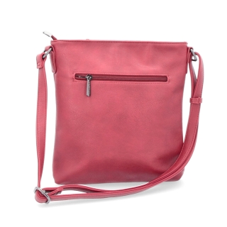 Malá športová crossbody kabelka Tangerin materiál syntetická koža zapínanie na zips farba červená veľkosť malá 8011 CV Zozadu