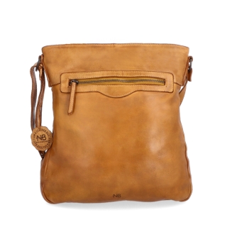 Kožená crossbody s predným vreckom na zips Noelia Bolger materiál kože zapínanie na zips farba žltá veľkosť stredná NB 2103 ZLU Spredu