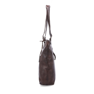 Prémiová kožená shopper kabelka cez rameno Noelia Bolger materiál kože zapínanie na zips farba hnedá veľkosť veľká NB 2021 H Z boku
