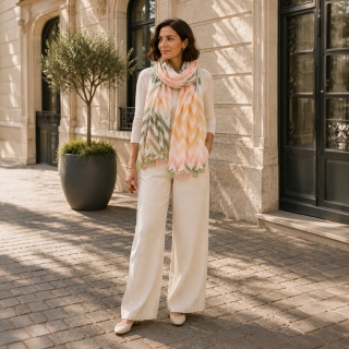 Ľahká šatka s originálnym vzorom Noelia Bolger materiál Viskóza a bavlna farba multicolor KL506 - 07