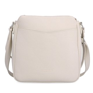 Stredná crossbody kabelka s predným vreckom na cvoček Carmelo materiál syntetická koža zapínanie na zips farba béžová veľkosť stredná 4331 BE Spredu