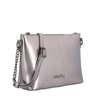 Elegantná crossbody kabelka s s reťazou Le Sands materiál syntetická koža zapínanie na zips farba metalíza veľkosť malá 4379 TI