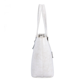 Shopper kabelka cez rameno Noelia Bolger materiál kože zapínanie na zips farba biela veľkosť veľká NB 0047 OW Z boku