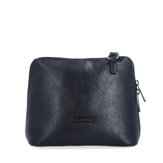 Praktická crossbody kabelka s deleným vnútrom Le Sands materiál syntetická koža zapínanie na zips farba čierna veľkosť malá 7723 C Spredu