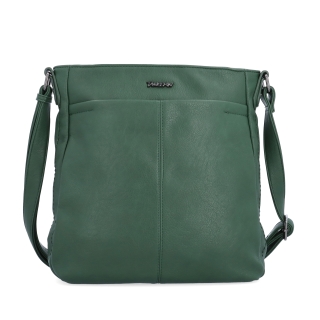 Crossbody kabelka s nastaviteľným popruhom Tangerin materiál syntetická koža zapínanie na zips farba zelená veľkosť stredná 8049 TZE Spredu