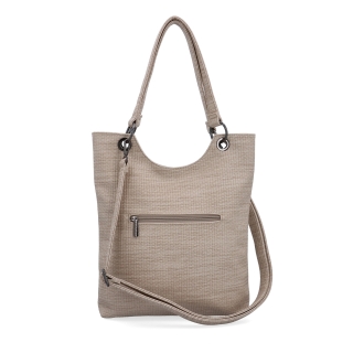 Mestská kabelka s odnímateľným crossbody popruhom Carmelo materiál syntetická koža zapínanie na zips farba béžová veľkosť stredná 4395 BE Zozadu