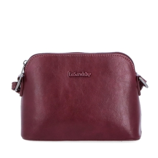 Minimalistická crossbody kabelka Le Sands materiál syntetická koža zapínanie na zips farba vínová veľkosť malá 7710 BO Spredu