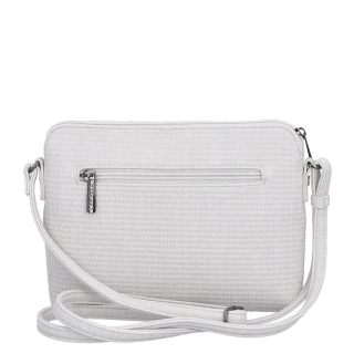 Malá crossbody kabelka s jemným elegantným vzorom Carmelo materiál syntetická koža zapínanie na zips farba béžová veľkosť malá 4337 K Zozadu
