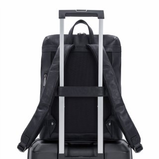 Batoh na notebook s mestským vzhľadom Le Sands materiál syntetická koža zapínanie na zips farba čierna veľkosť veľká 7735 C Detail