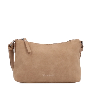 Malá elegantná crossbody kabelka Tangerin materiál syntetická koža zapínanie na zips farba béžová veľkosť malá 1109 MO Spredu