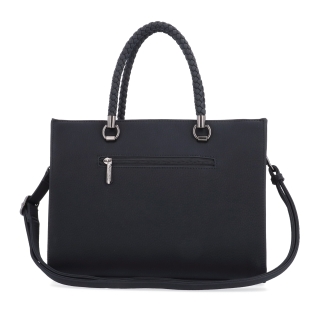 Dámska kabelka s odnímateľným crossbody popruhom Le Sands materiál syntetická koža zapínanie na zips farba čierna veľkosť stredná 4648 C Zozadu