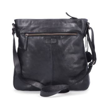 Kožená crossbody kabelka s prešívaním Noelia Bolger materiál kože zapínanie na zips farba čierna veľkosť stredná NB 2002 C Zozadu