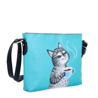 Crossbody kabelka s veselým potiskom Indee materiál syntetická koža zapínanie na zips farba multicolor veľkosť malá 9306 03 C