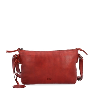 Kožená crossbody s čistými líniami Noelia Bolger materiál kože zapínanie na zips farba červená veľkosť malá NB 2414 CV Spredu