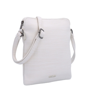 Minimalistická crossbody kabelka s jemným vzorom Carmelo materiál syntetická koža zapínanie na zips farba béžová veľkosť malá 4397 K