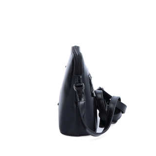 Luxusná malá kožená crossbody kabelka Noelia Bolger materiál kože zapínanie na zips farba čierna veľkosť malá NB 0080 C Z boku
