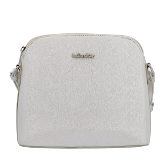 Elegantná crossbody kabelka s čistým dizajnom Le Sands materiál syntetická koža zapínanie na zips farba béžová veľkosť malá 4607 PRL Spredu