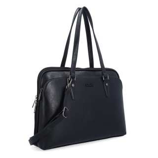 Dámska taška na notebook s crossbody popruhom Le Sands materiál syntetická koža zapínanie na zips farba čierna veľkosť veľká 7728 C