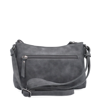 Malá elegantná crossbody kabelka Tangerin materiál syntetická koža zapínanie na zips farba sivá veľkosť malá 1109 ANT Zozadu