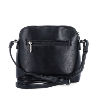 Malá minimalistická crossbody kabelka Le Sands materiál syntetická koža zapínanie na zips farba čierna veľkosť malá 7712 C Zozadu