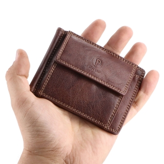 Dolarovka z pravej kože Poyem materiál kože zapínanie Bez zapínania farba hnedá veľkosť malá 5210 Poyem H V ruke
